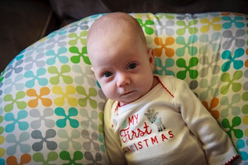 Sonja waiting for presents